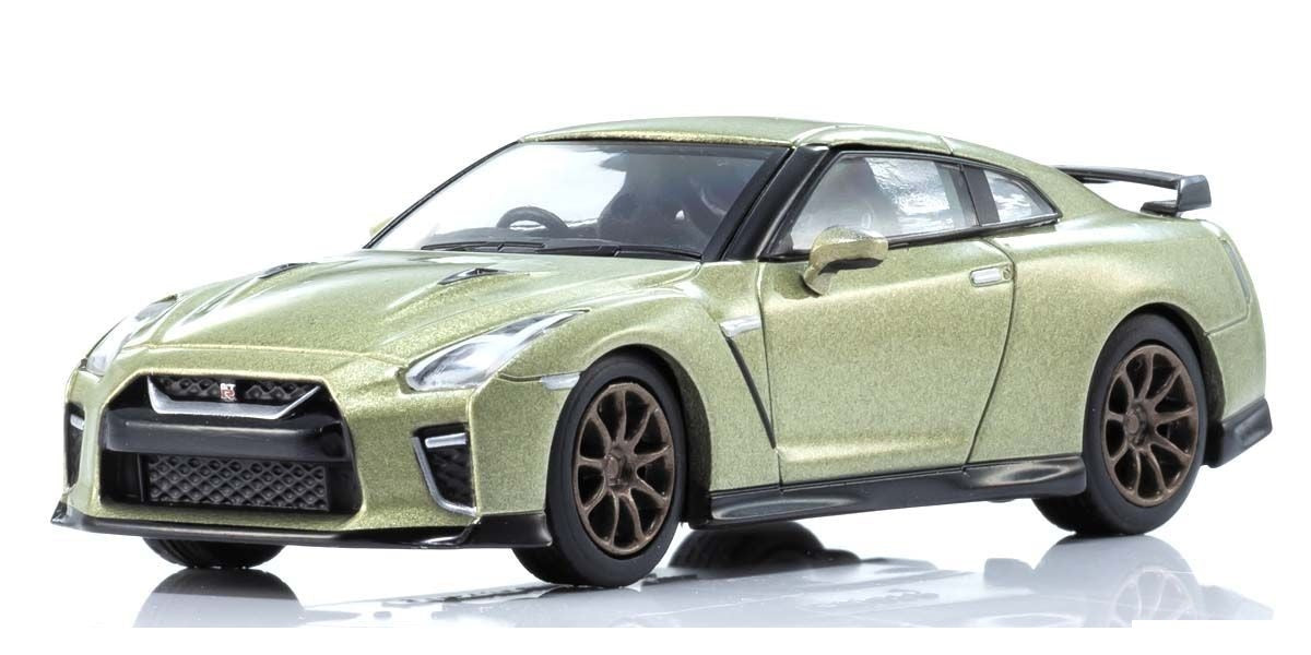 Kyosho - Nissan GT-R Premium Edition T-Spec Millennium Jade - Mini Car &amp; Book - Scale 1/64