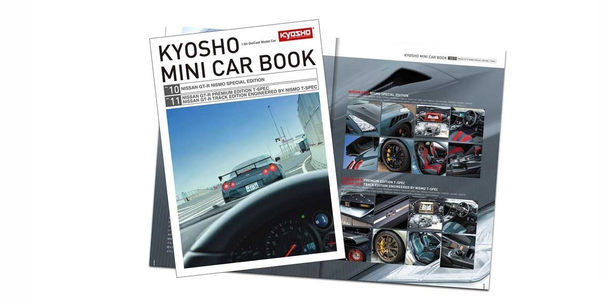 Kyosho - Nissan GT-R Premium Edition T-Spec Millennium Jade - Mini Car &amp; Book - Scale 1/64