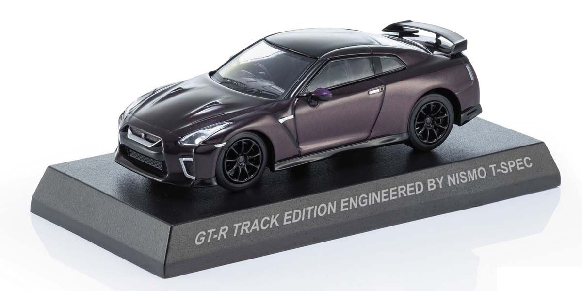 Kyosho - Nissan GT-R Track Edition Engineered By Nismo T-Spec Midnight Purple - Mini Car &amp; Book - Scale 1/64