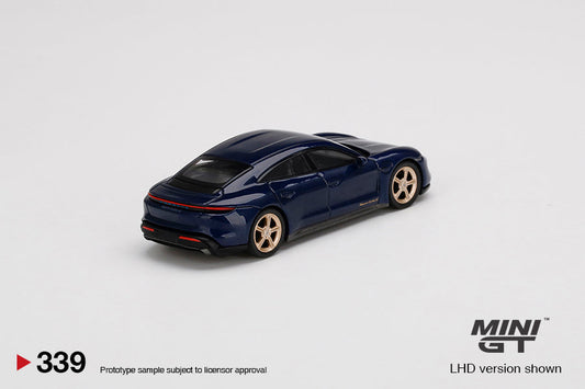 Mini GT - Porsche Taycan Turbo S Gentian Blue Metallic - Scale 1/64 MGT00339