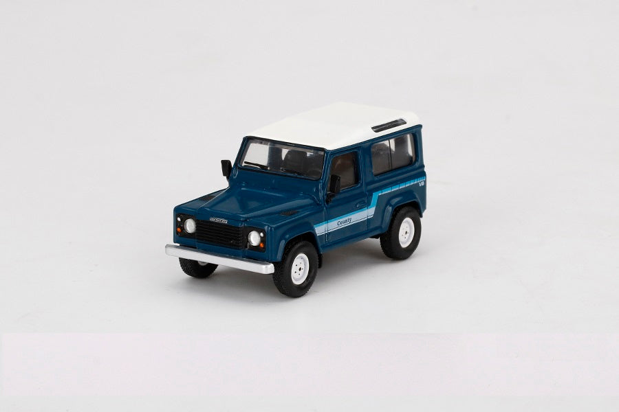 Mini GT - Land Rover Defender 90 County Wagon Stratos Blue LDH - Scale 1/64 MGT00353