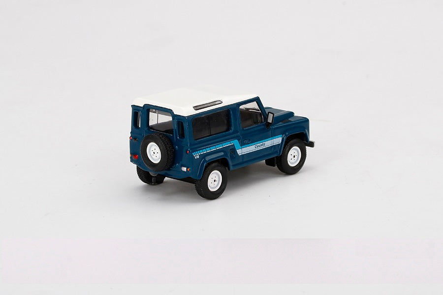 Mini GT - Land Rover Defender 90 County Wagon Stratos Blue LDH - Scale 1/64 MGT00353