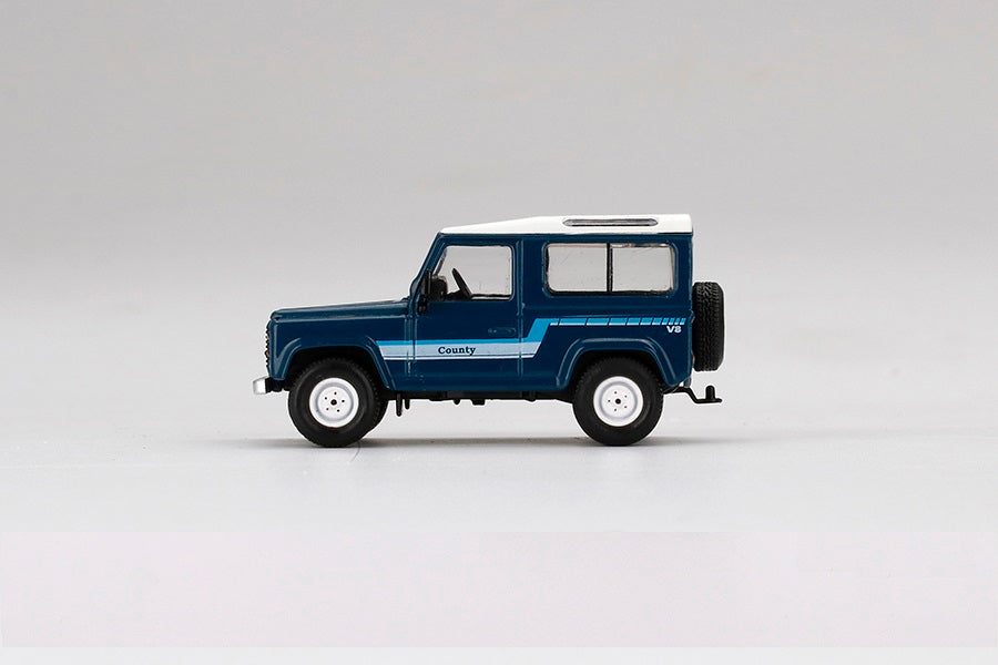 Mini GT - Land Rover Defender 90 County Wagon Stratos Blue LDH - Scale 1/64 MGT00353