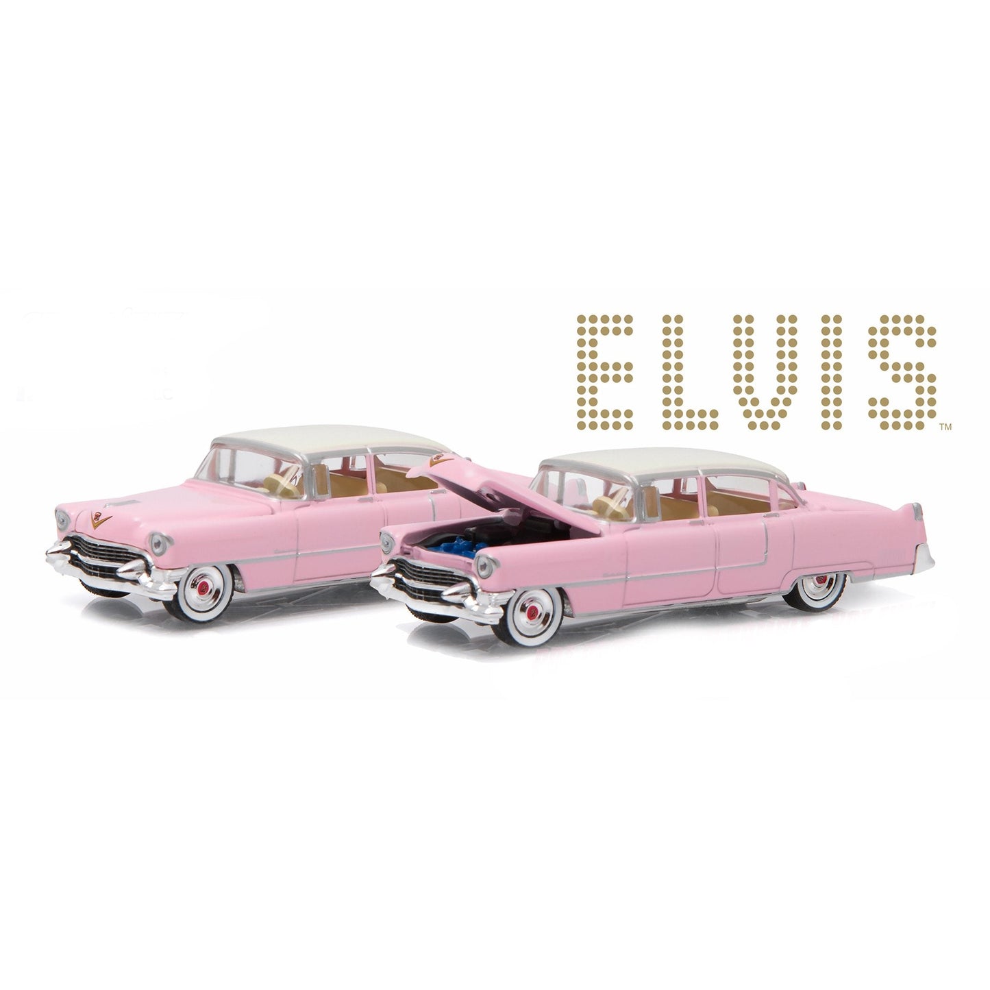 Greenlight - Elvis Presley 1955 Cadillac Fleetwood Series 60 "Elvis Pink Cadillac" - Greenlight - Scale 1/64 Hollywood Series