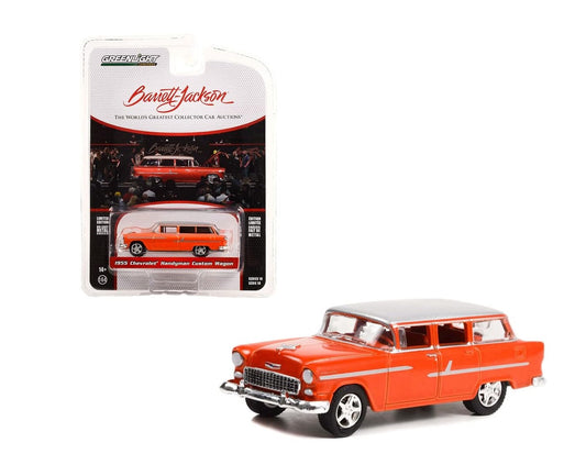 Greenlight - 1955 Chevrolet Handyman Custom Wagon Orange (Lot #1285) - Series Barrett Jackson - Scala 1/64