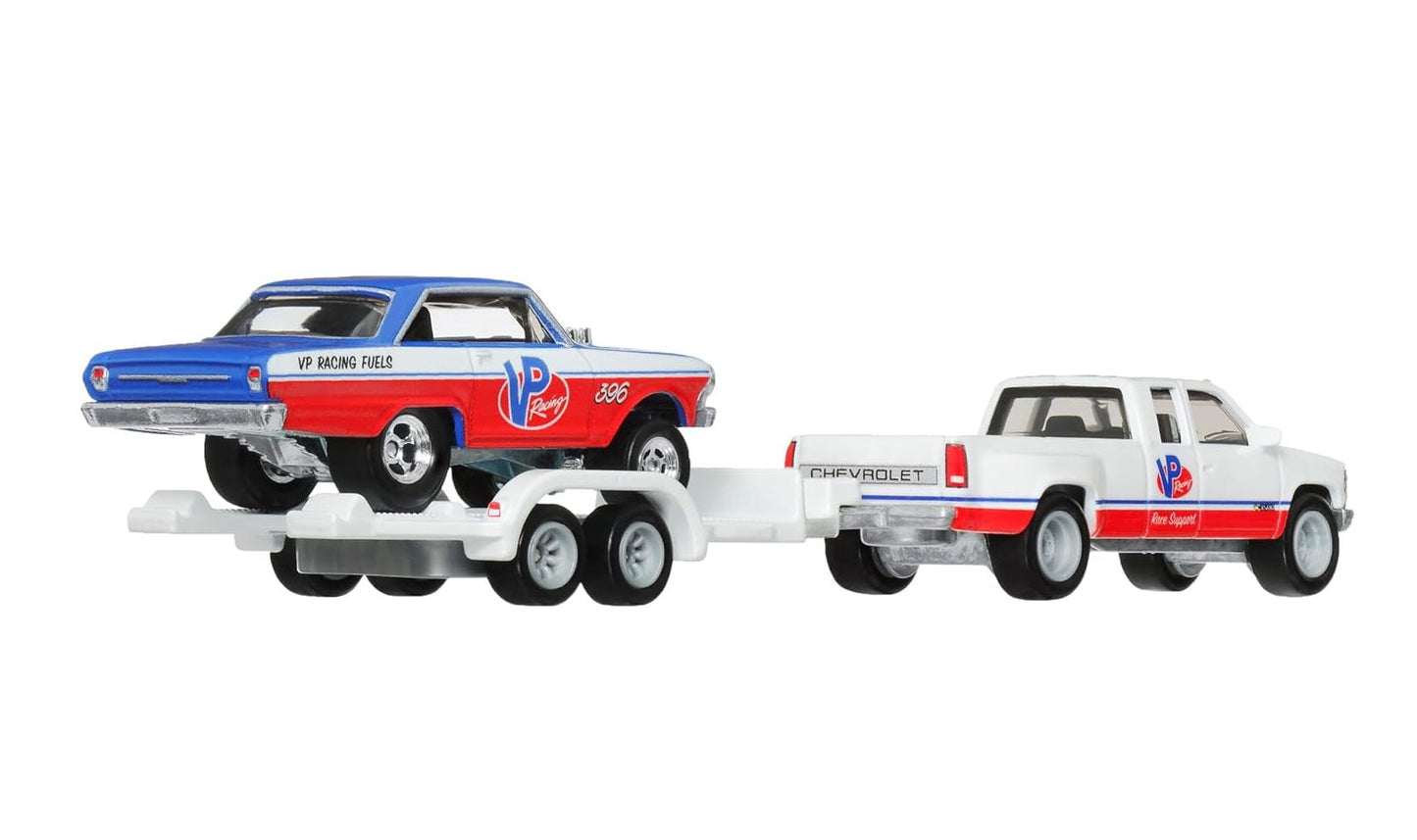 1963 Chevy Nova and 1988 Chevy Silverado 3500 - Series Car Culture Team Transport - Hot Wheels Premium - Scala 1/64