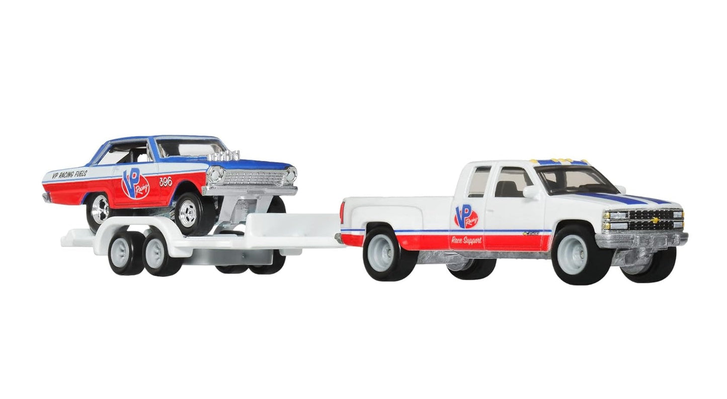 1963 Chevy Nova and 1988 Chevy Silverado 3500 - Series Car Culture Team Transport - Hot Wheels Premium - Scale 1/64