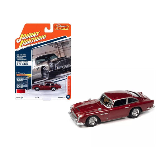 Johnny Lightning - 1966 Aston Martin DB5 Rossa Rubina Chiara Red Met "Classic Gold Collection" 2023 - Scale 1/64