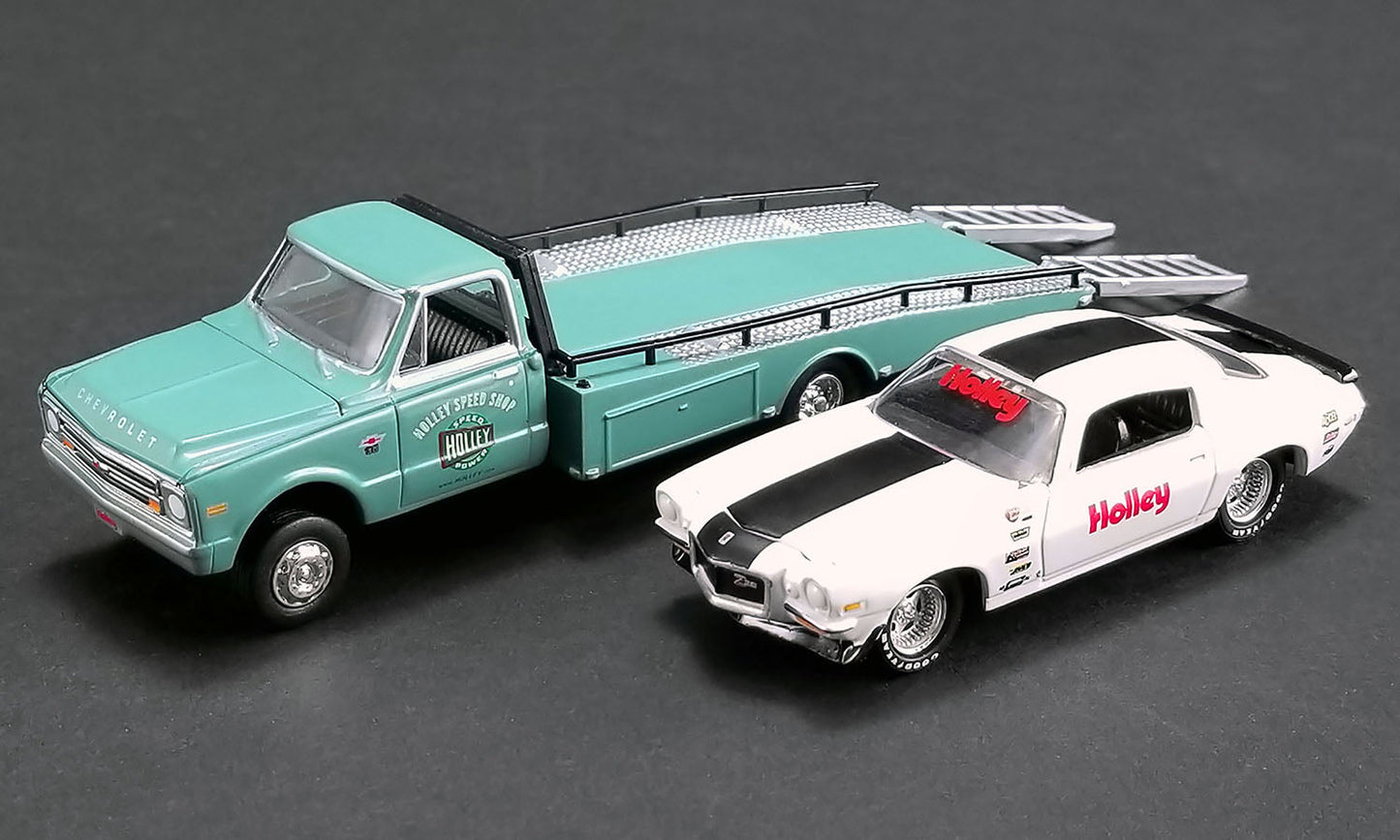 Acme Diecast Chevrolet 1967 Ramp Truck with 1971 Chevrolet Camaro - Scale 1/64