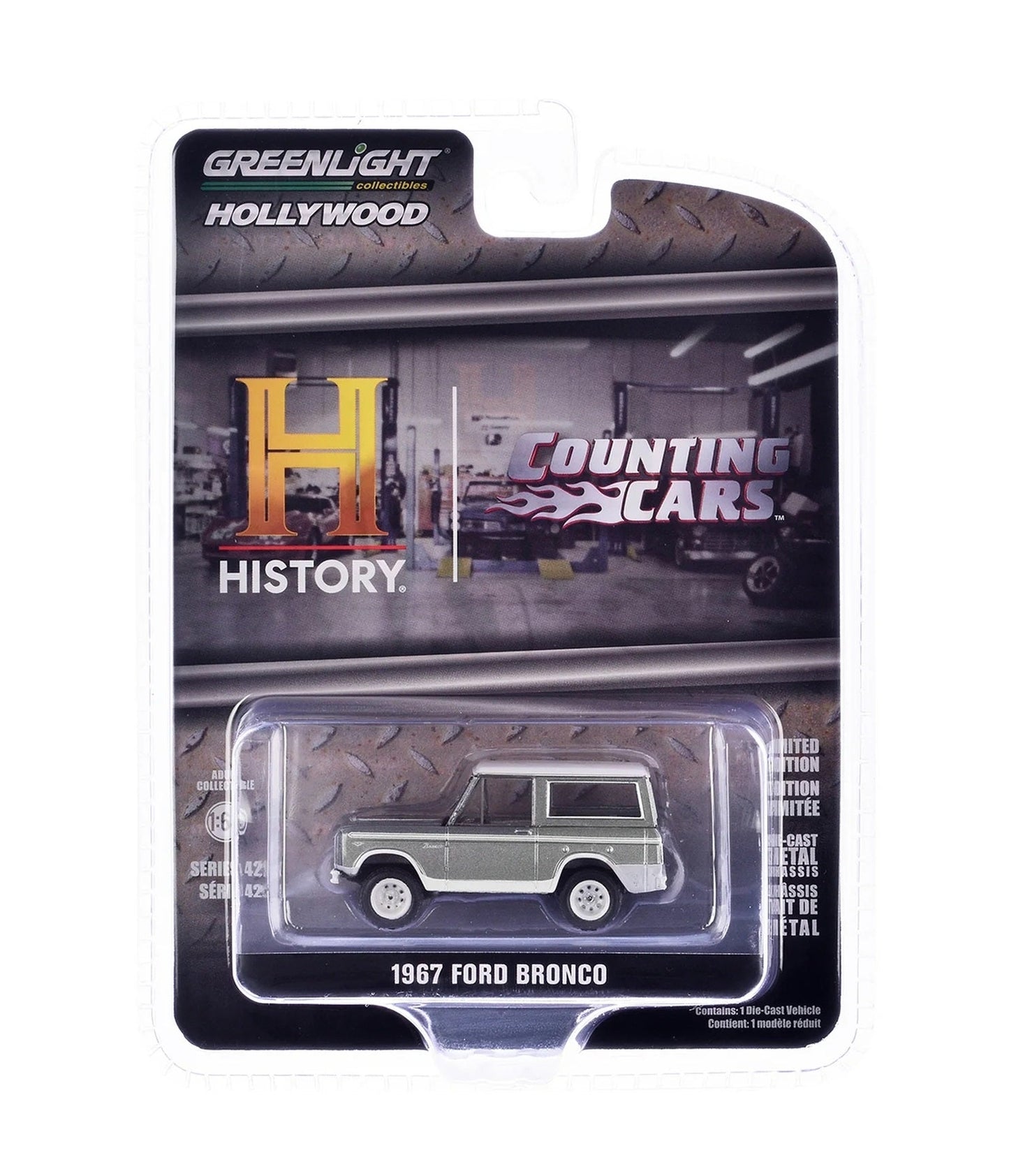 Greenlight - 1967 Ford Bronco Silver Metallic "Counting Cars" TV Series - Scala 1/64 Hollywood Series