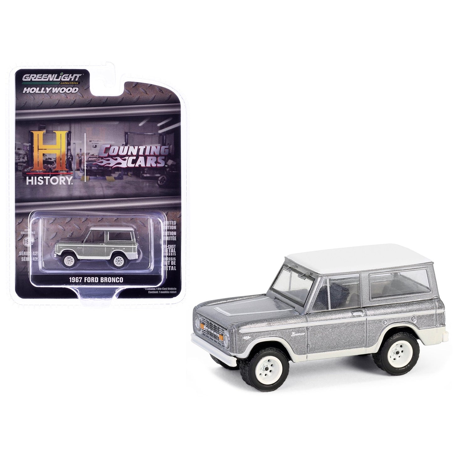 Greenlight - 1967 Ford Bronco Silver Metallic "Counting Cars" TV Series - Scala 1/64 Hollywood Series