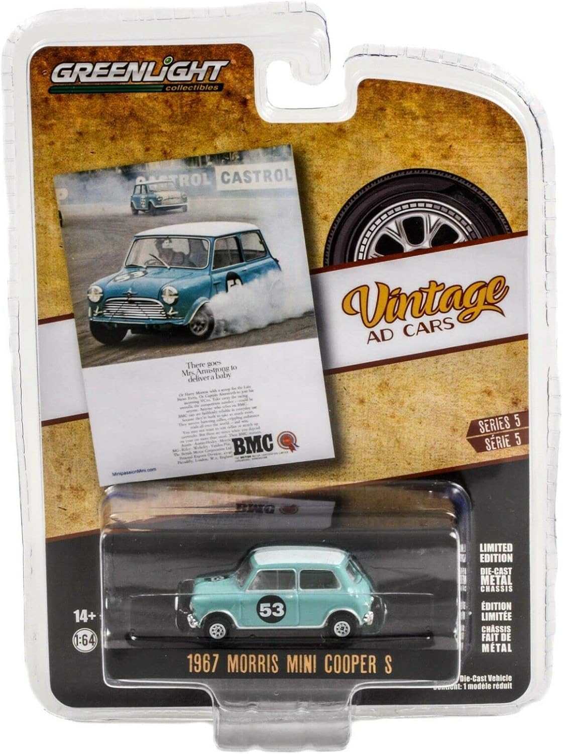 Greenlight - Morris Mini Cooper S Light Blue - Greenlight - Scala 1/64