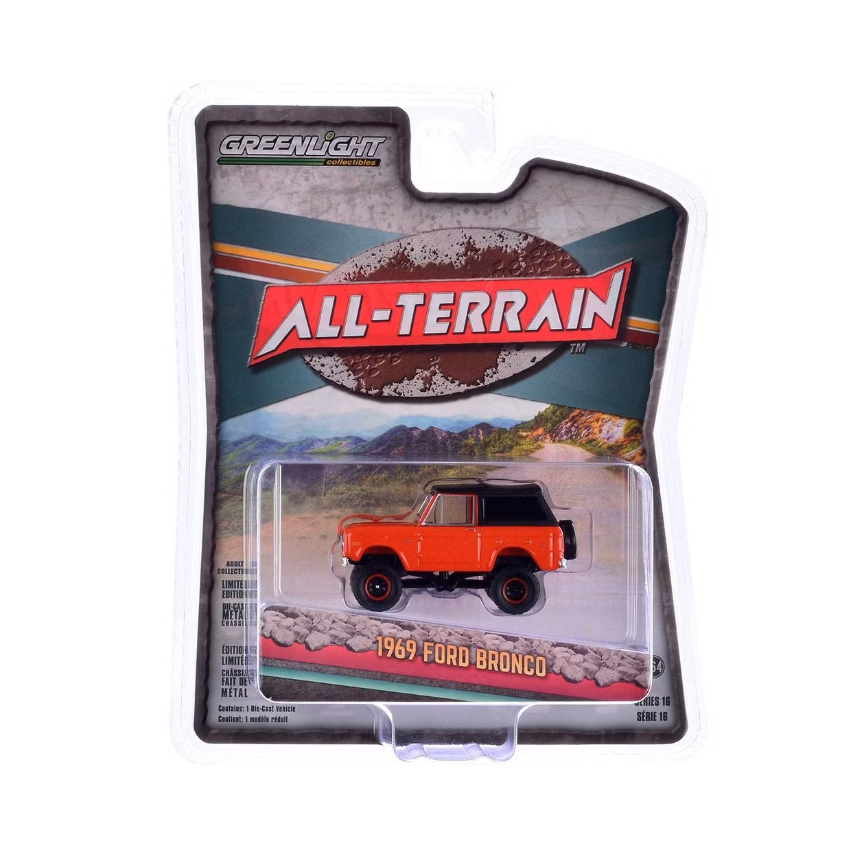 Greenlight - 1969 Ford Bronco Poppy Red - Series All Terrain - Scala 1/64