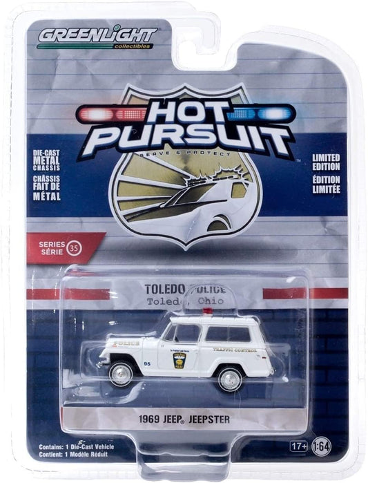 Greenlight - 1969 Jeep Jeepster Toledo Police Ohio - Series Hot Pursuit - Scala 1/64