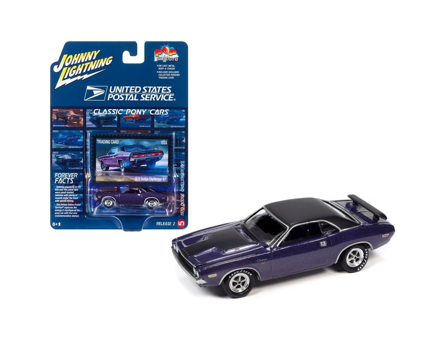 Johnny Lightning - 1970 Dodge Challenger R/T USPS Series Classic Pony Cars - Scale 1/64