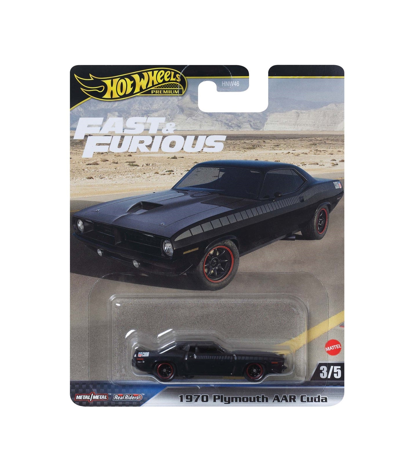 Hot Wheels Premium - 1970 Plymouth AAR Cuda Fast &amp; Furious - 1/64 Scale