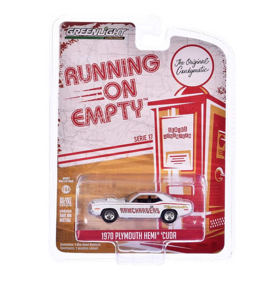 Greenlight - 1970 Plymouth Hemi Barracuda "Ramchargers" Series Running On Empty - 1/64 Scale