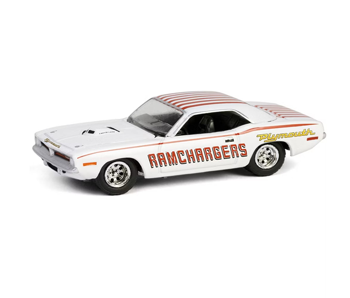 Greenlight - 1970 Plymouth Hemi Barracuda "Ramchargers" Series Running On Empty - 1/64 Scale