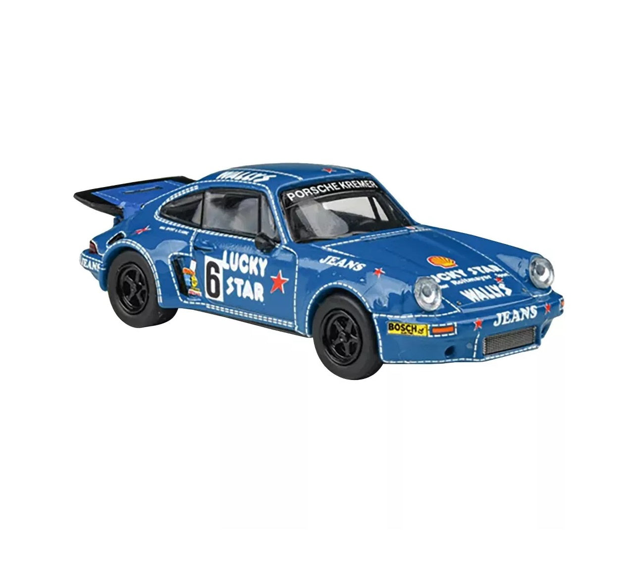 Para64 - 1975 Porsche 911 Carrera RSR 3.0 #6 "Kremer Racing - Wallys Jeans" Blue - Scala 1/64