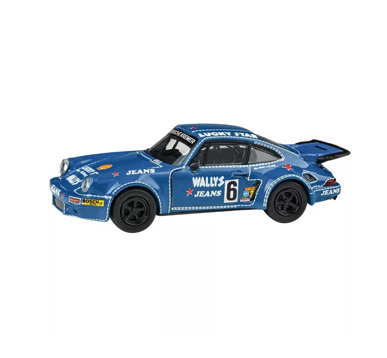 Para64 - 1975 Porsche 911 Carrera RSR 3.0 #6 "Kremer Racing - Wallys Jeans" Blue - Scala 1/64