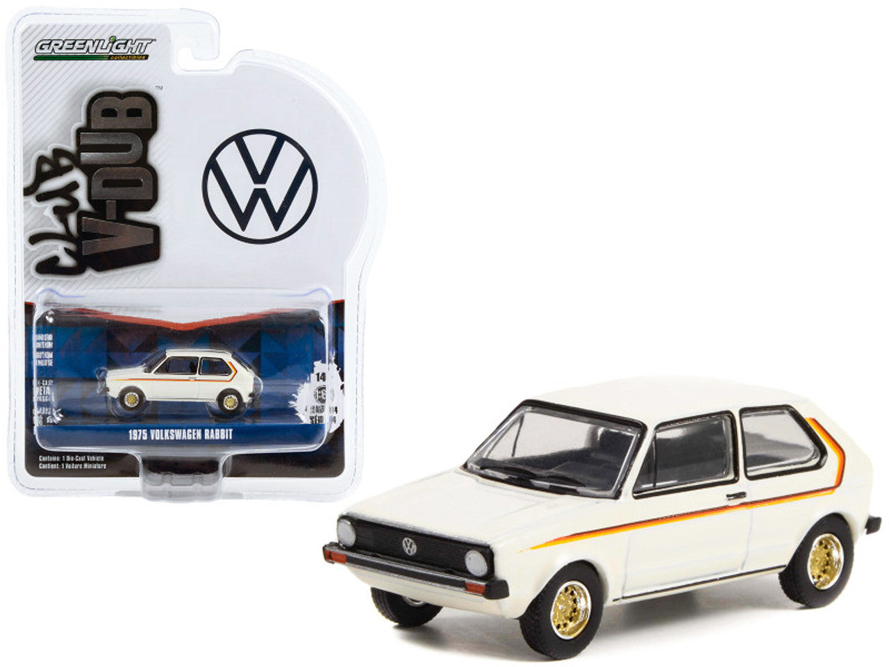 Greenlight - 1975 Volkswagen Rabbit White - Club V-Dub - Scala 1/64