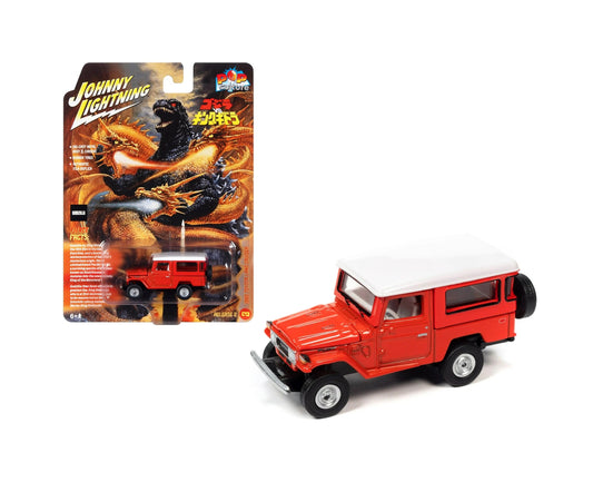 Johnny Lightning - 1980 Toyota Land Cruiser Red "Godzilla vs. King Ghidorah" (1991) Movie - Scale 1/64