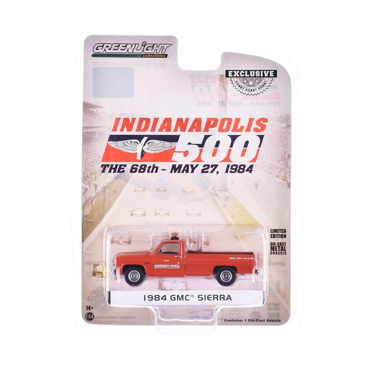 Greenlight - 1984 GMC Sierra Pickup Truck "68th Annual Indianapolis 500 Mile Race Emergency Vehicle" Red - Hobby Exclusive - Scala 1/64