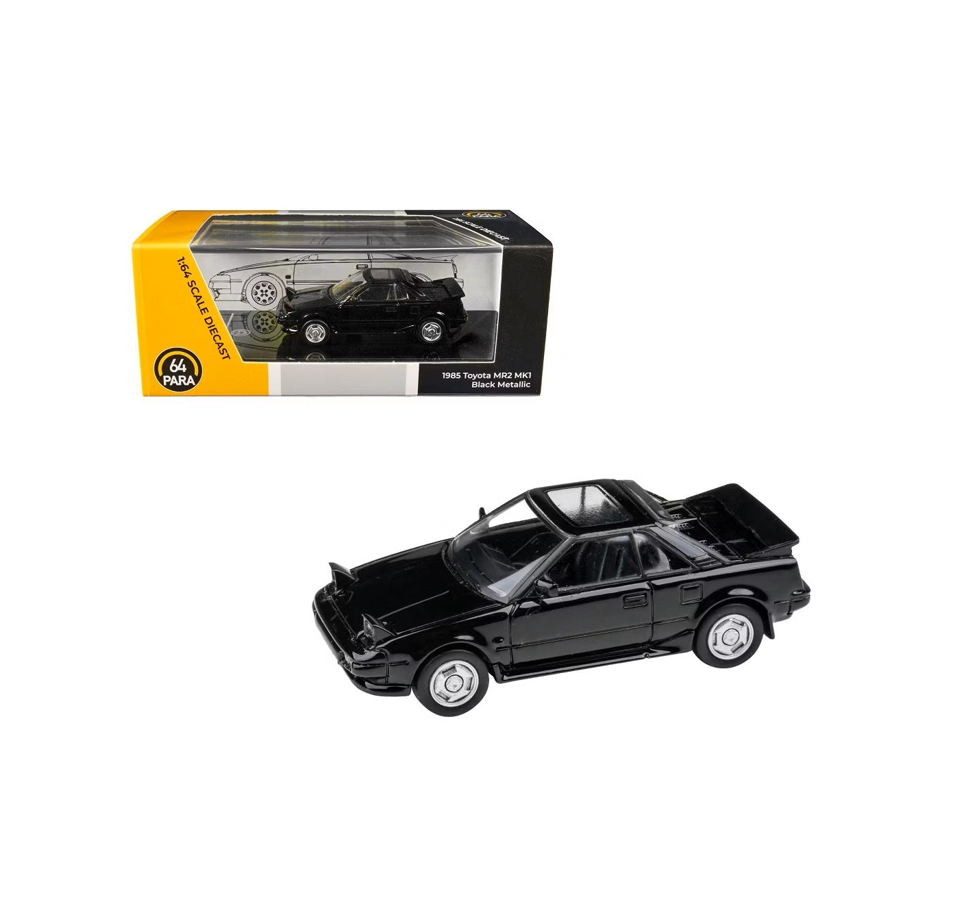 Para64 - 1985 Toyota MR2 MK1 Black LHD - Scale 1/64