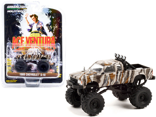 Greenlight - 1989 Chevrolet S-10 Extended Cab Monster Truck Camouflage Ace Ventura - Scala 1/64 Hollywood Series