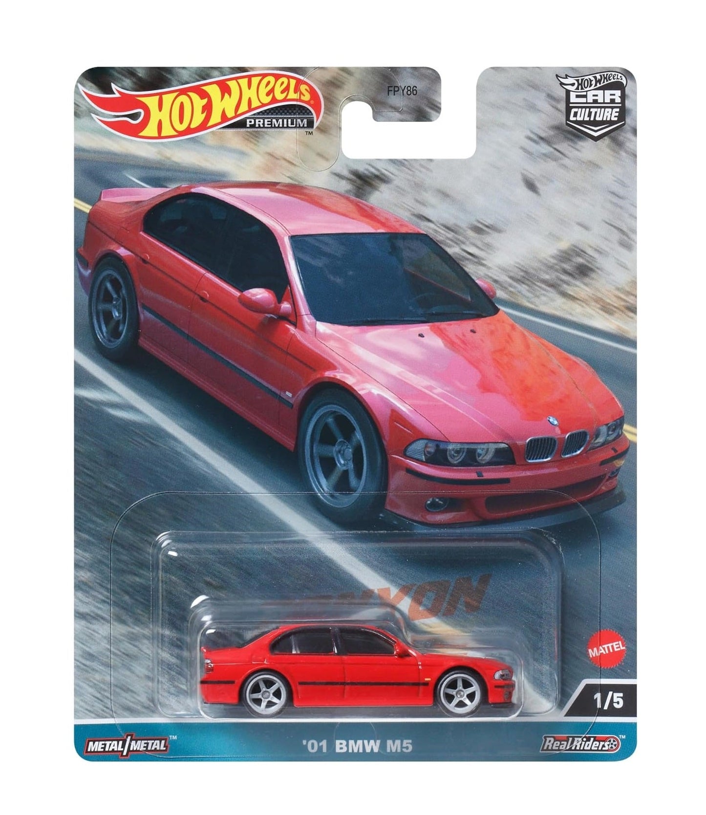 Hot Wheels Premium - 2001 BMW M5 Red - Series Car Culture - Scala 1/64