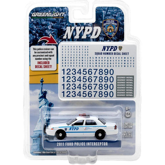 Greenlight Collectibles - 2011 Ford Crown Victoria Police Interceptor - New York City Police Department - Scala 1/64