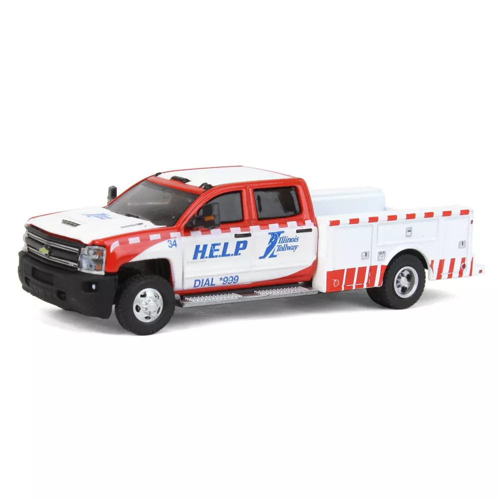 Greenlight - 2018 Chevrolet Silverado 3500 Service Bed Illinois Tollway - Dually Drivers Series - Scala 1/64