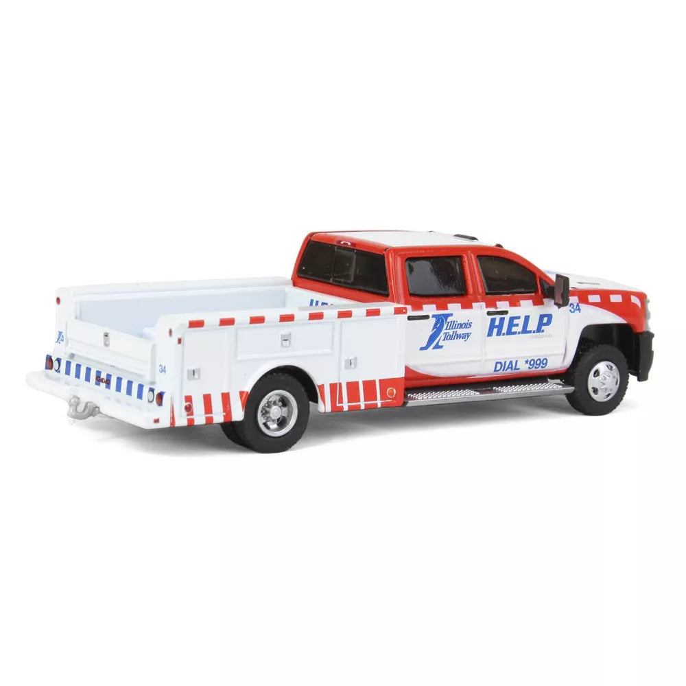 Greenlight - 2018 Chevrolet Silverado 3500 Service Bed Illinois Tollway - Dually Drivers Series - Scala 1/64