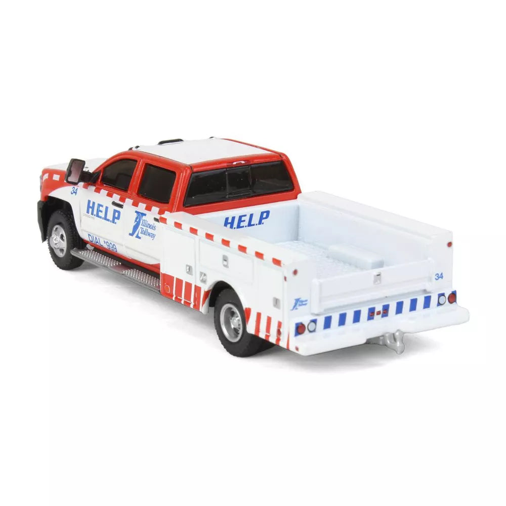 Greenlight - 2018 Chevrolet Silverado 3500 Service Bed Illinois Tollway - Dually Drivers Series - Scala 1/64