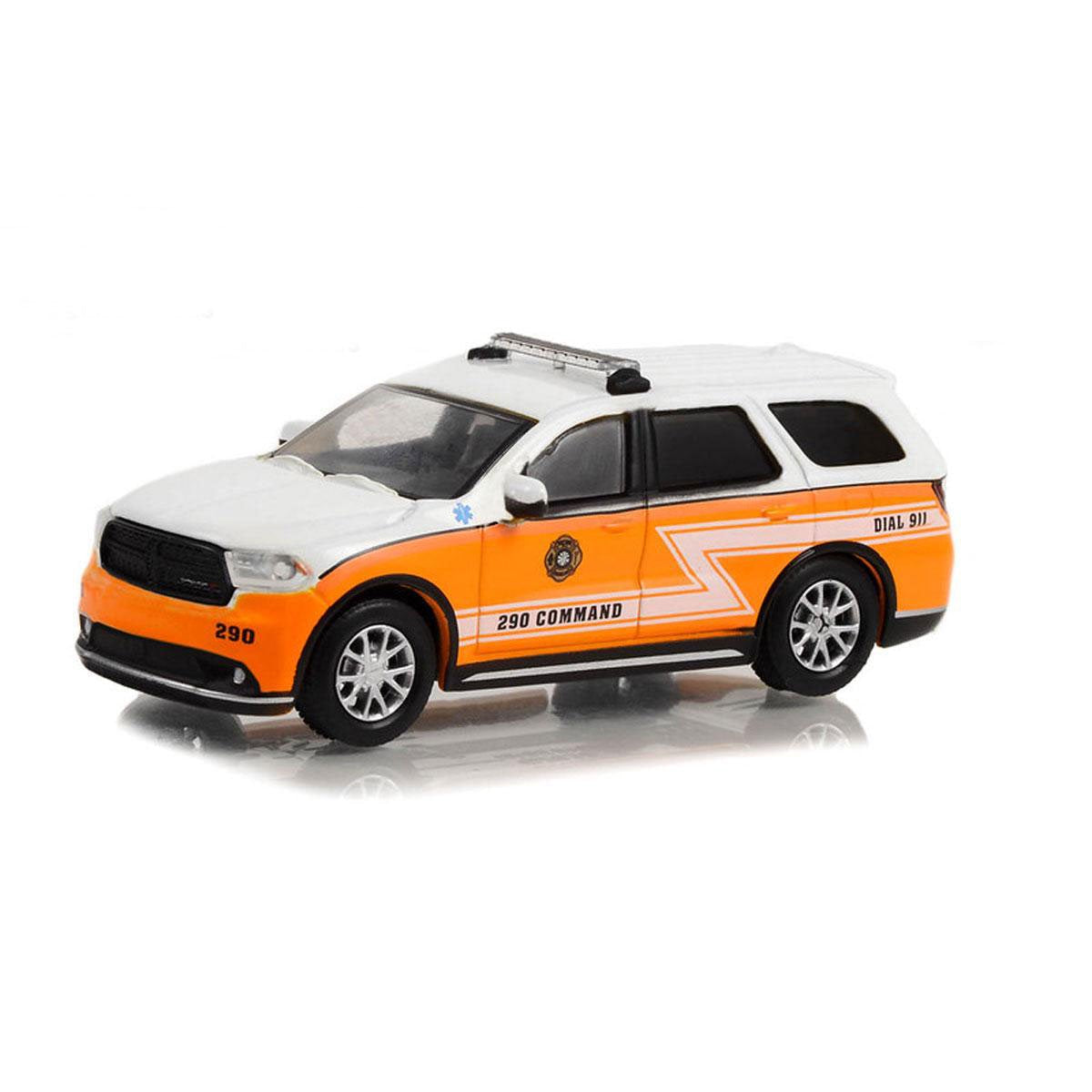 Greenlight - 2019 Dodge Durango White and Orange West Deer Township Volunteer Fire Company - Series First Responders - Scale 1/64