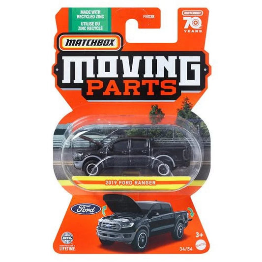 Matchbox - Ford Ranger 2019 Black - Matchbox Moving Parts - Scale 1/64 Approx