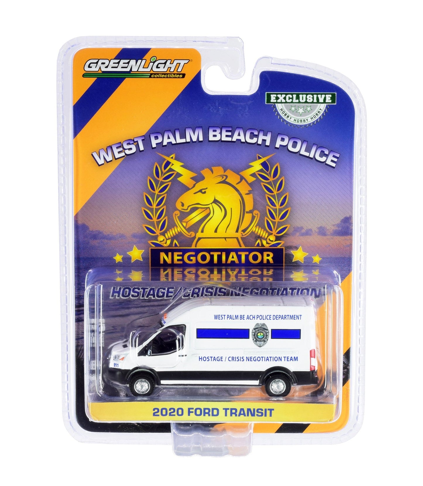 Greenlight - 2020 Ford Transit West Palm Beach Police Department - Hobby Exclusive - Scale 1/64