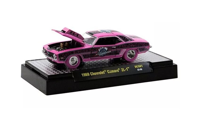 M2 Machines 1969 Chevrolet Camaro ZL-1 Pink Las Vegas 2023 Supercon - Scale 1/64