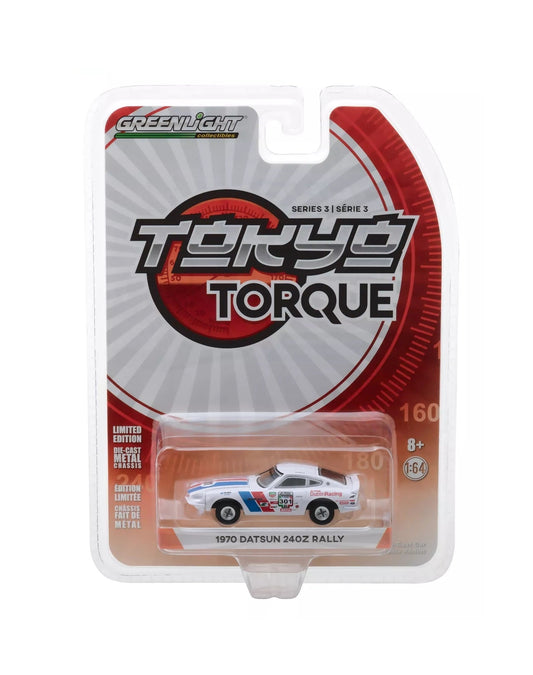 Greenlight - 1970 Datsun240Z Rally #301 La carrera Panamericano Tokyo Torque Serie 3 - Scale 1/64