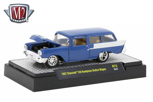 M2 Machines Chevrolet 150 Handyman Station Wagon 1957 Blue/White - Scale 1/64