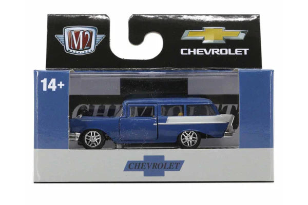 M2 Machines Chevrolet 150 Handyman Station Wagon 1957 Blue/White - Scale 1/64