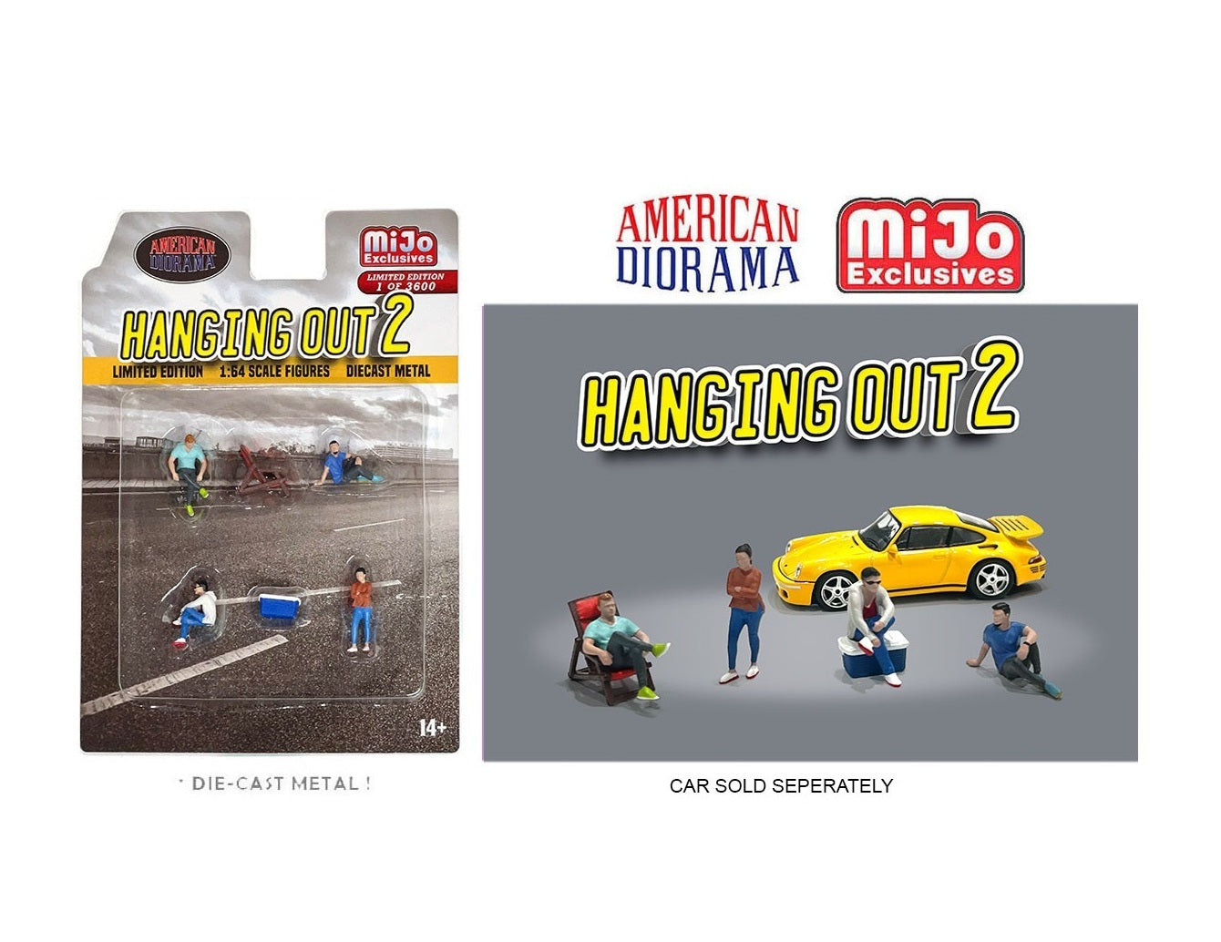 American Diorama - "Hanging Out 2" Diecast Figurine Set Car Not Included - MiJo Exclusives - Scale 1/64 AD-76518MJ