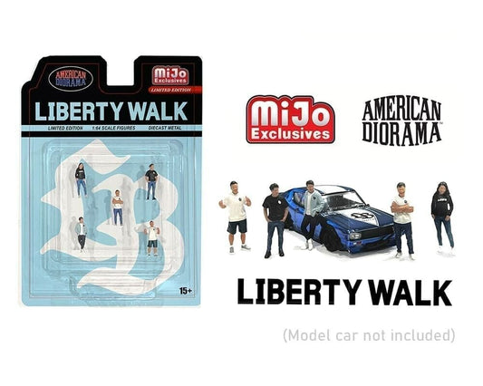 American Diorama - LBWK Liberty Walk Team Diecast Figure Set Car Not Included - MiJo Exclusives - Scala 1/64 AD-2415MJ