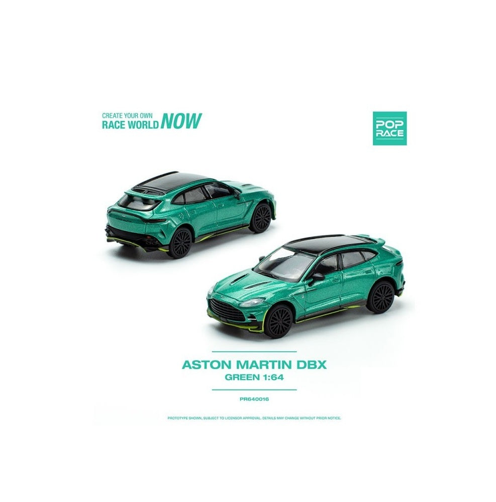 Pop Race - Aston Martin DBX Racing Green Metallic with Black Top Scale 1/64 PR64-0016