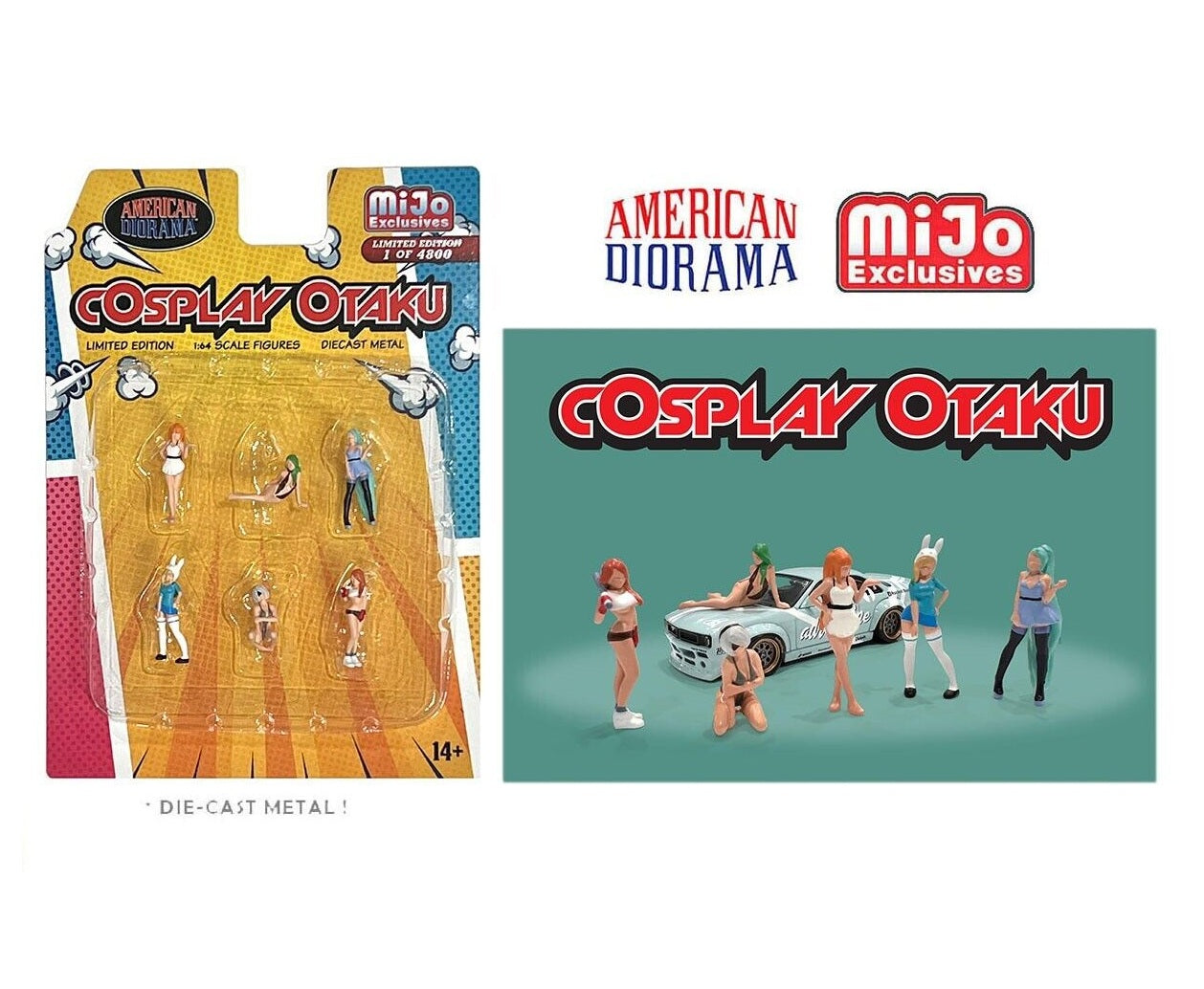 American Diorama - Cosplay Otaku Diecast Figure Set Car Not Included - MiJo Exclusives - Scala 1/64 AD-76510MJ