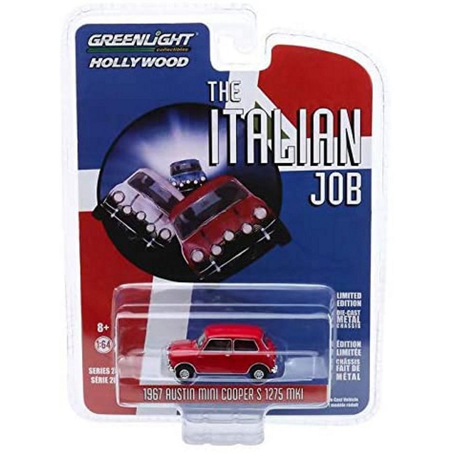 Greenlight - 1967 Austin Mini Cooper S 1275 MKI Red The italian Job - Scale 1/64