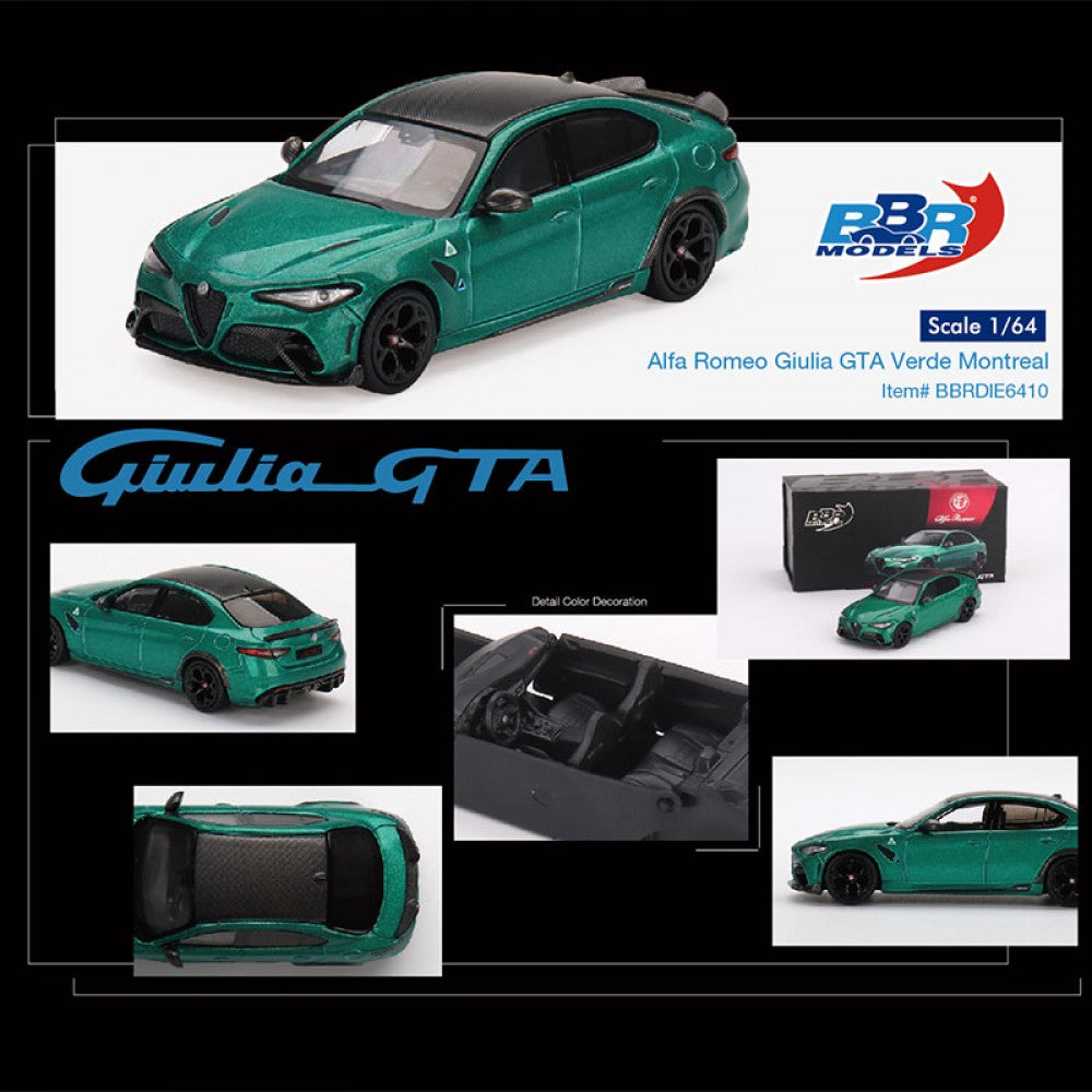 BBR Models - Alfa Romeo Giulia GTA Green Montreal - Scale 1/64 BBRDIE6410