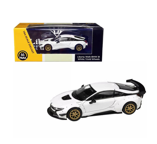 Para64 - BMW i8 Liberty Walk White with Gold Wheels - Scala 1/64