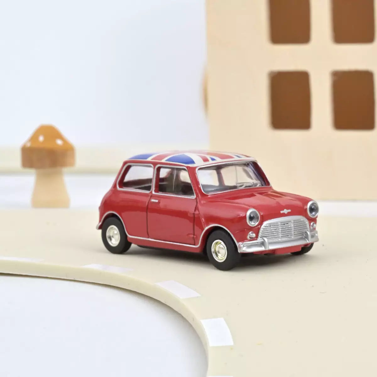 Norev - Mini Cooper S 1964 Tartan Red with Flag on Roof - Scala 1/64 Circa