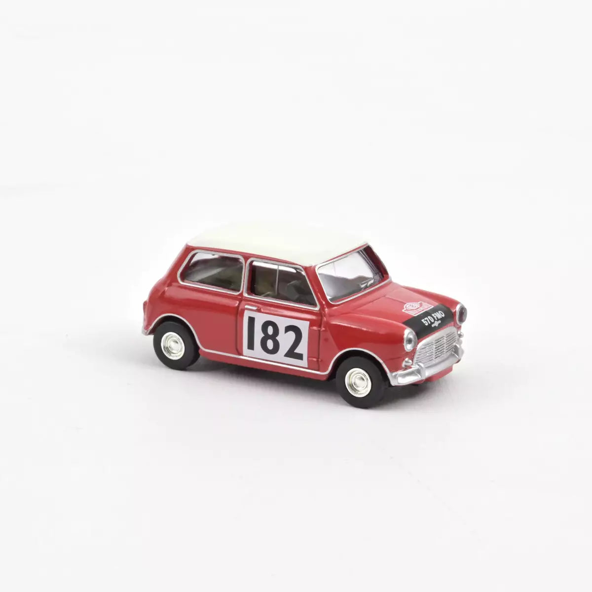 Norev - Mini Cooper S 1964 Tartan Red with Racing Number 182 - Scale 1/64 Approximately